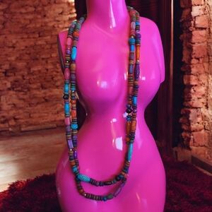 Vtg Colorful Beaded Necklace